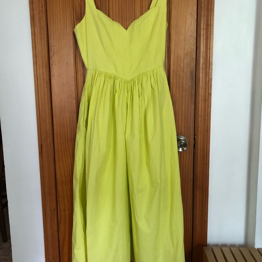 RHODE Lemon Yellow Scalloped Dress